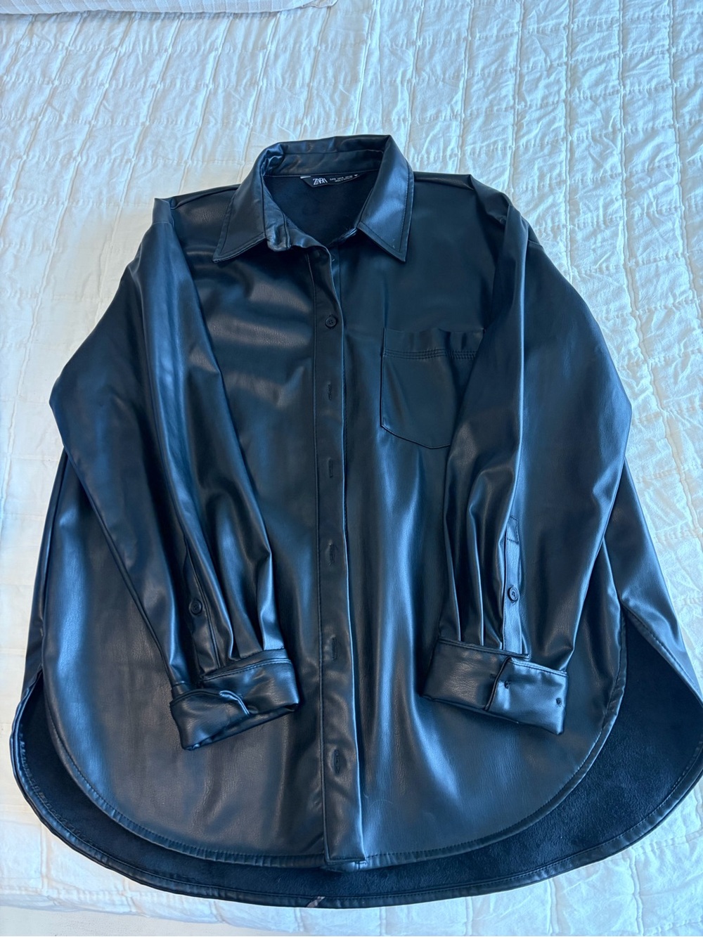 Zara leather button up